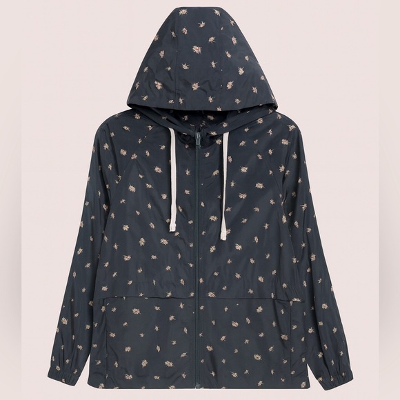 🌼 Madewell Packable Floral Rain Jacket NWOT Size Medium MSRP $98 Hooded Travel - Picture 1 of 7
